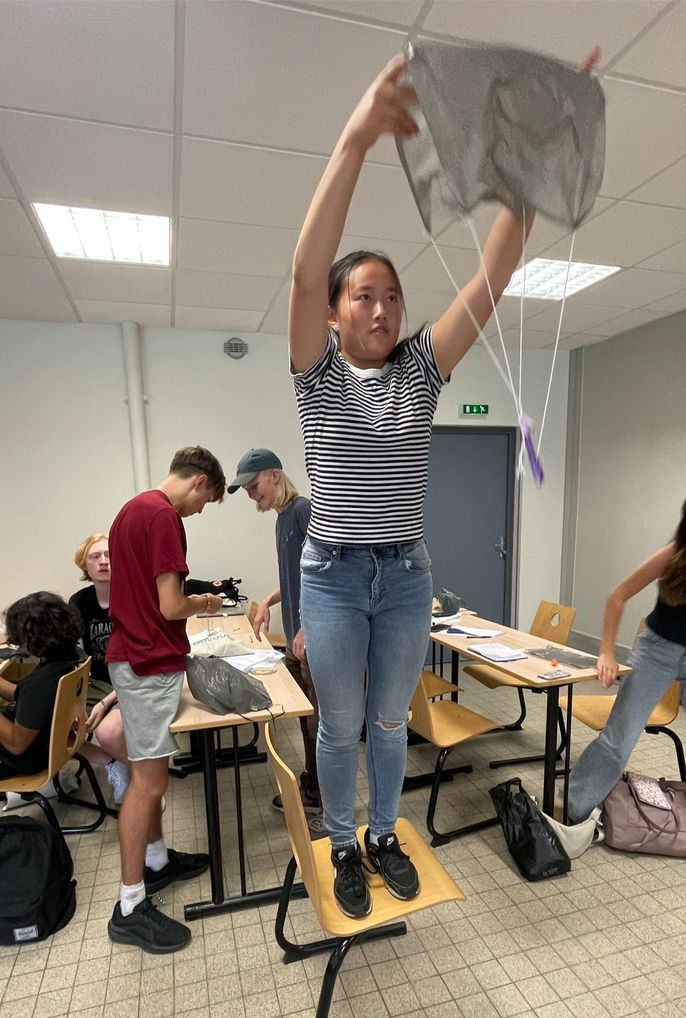 Testing a parachute for the rocket 