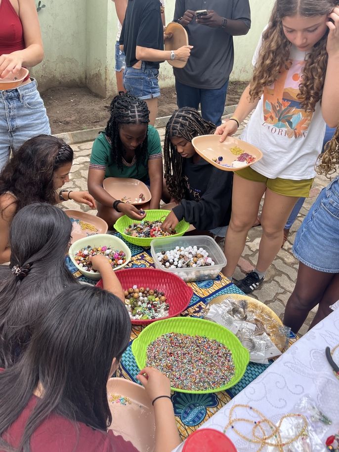 Students Beading