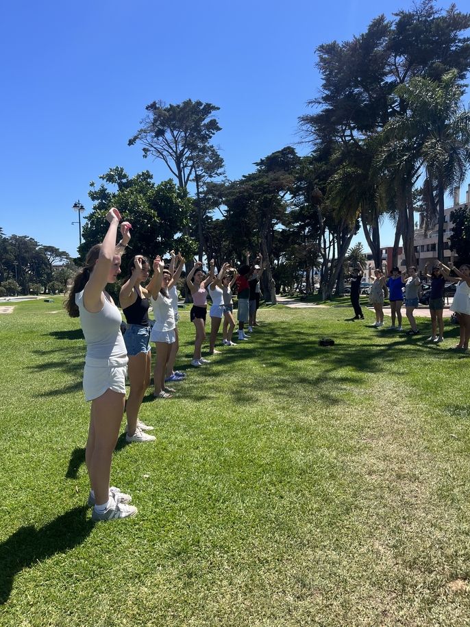 Dance class in the park