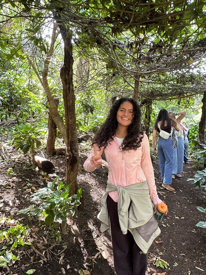 Student at coffee farm 