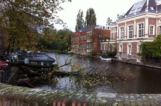 amsterdam building by canal