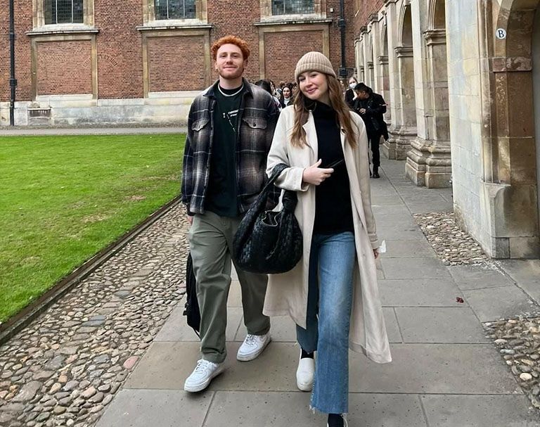 study abroad students in london on a campus tour