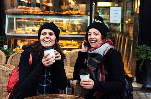 interns in copenhagen denmark enjoying pastries and coffee