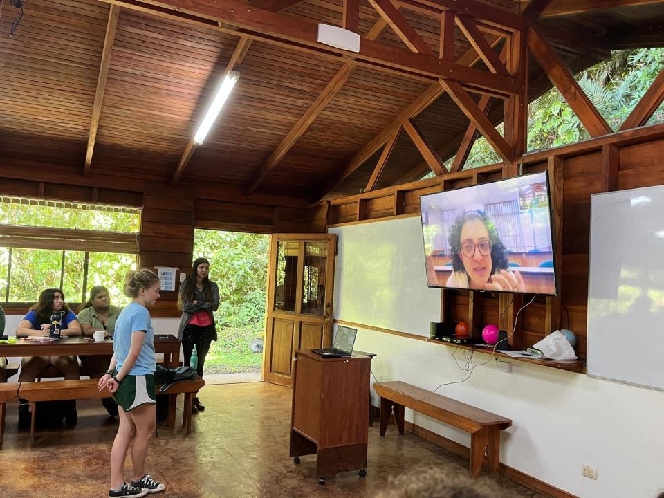 Zoe asking Biologist Paula about being a women in STEM.