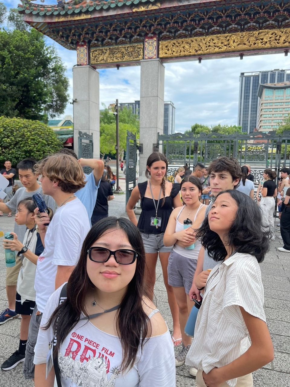 More students listen to a tour.