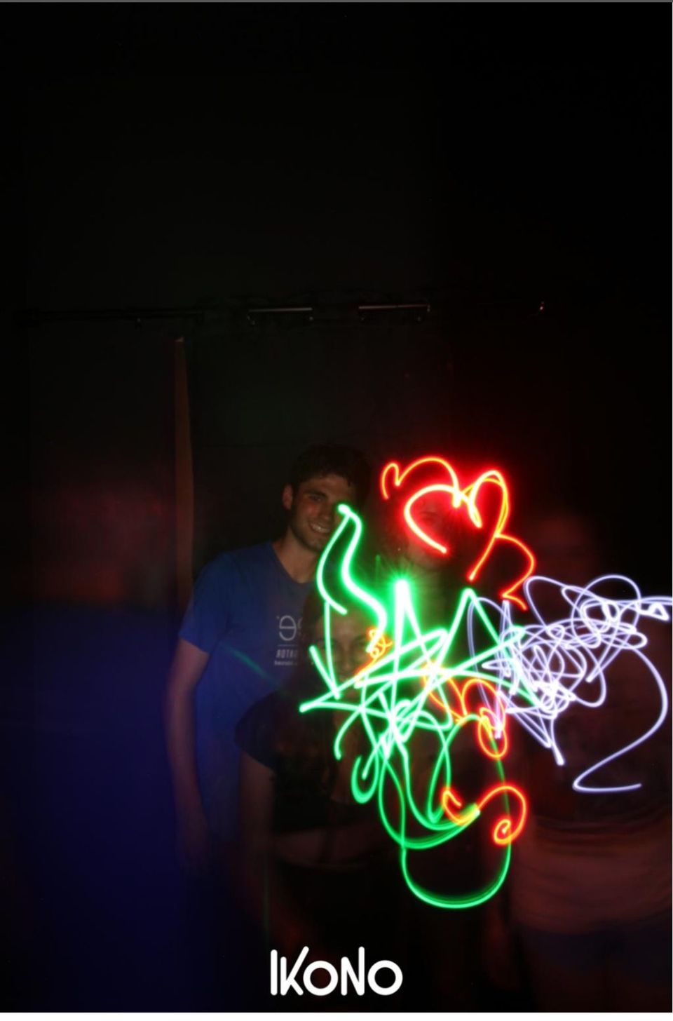 Students drawing with light