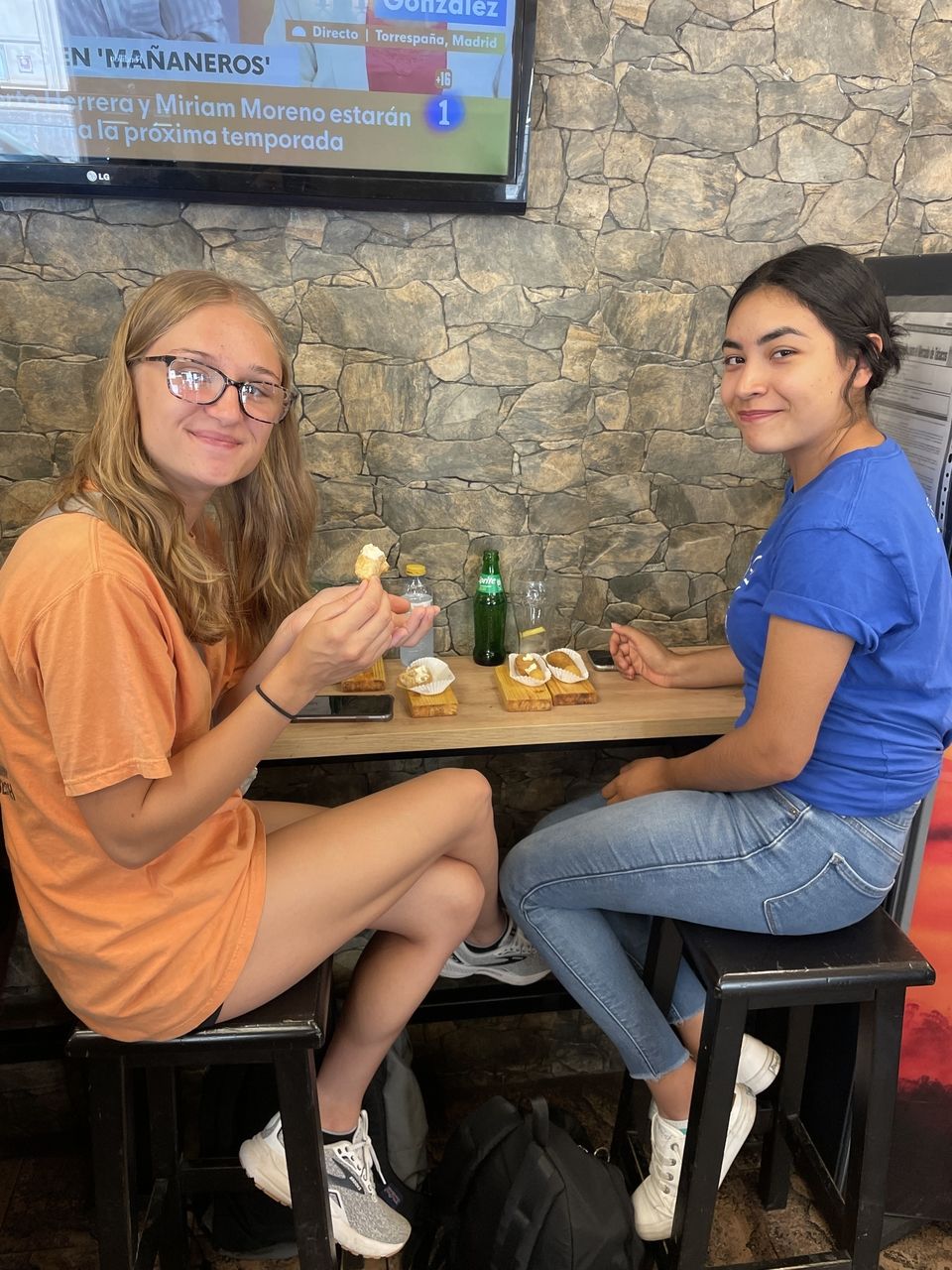 Two students enjoying their tapas together!