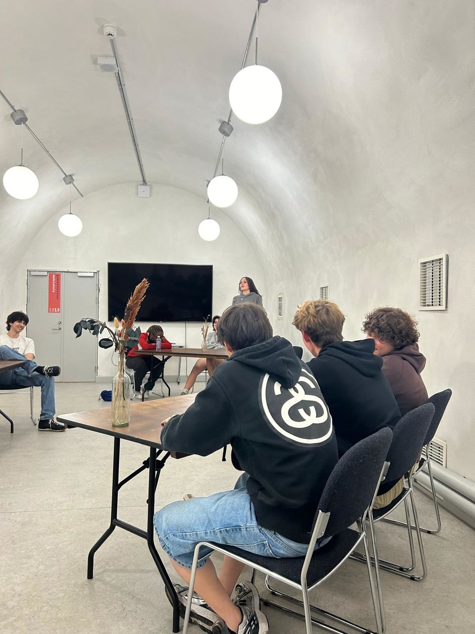 Students in a debate on Youth Island