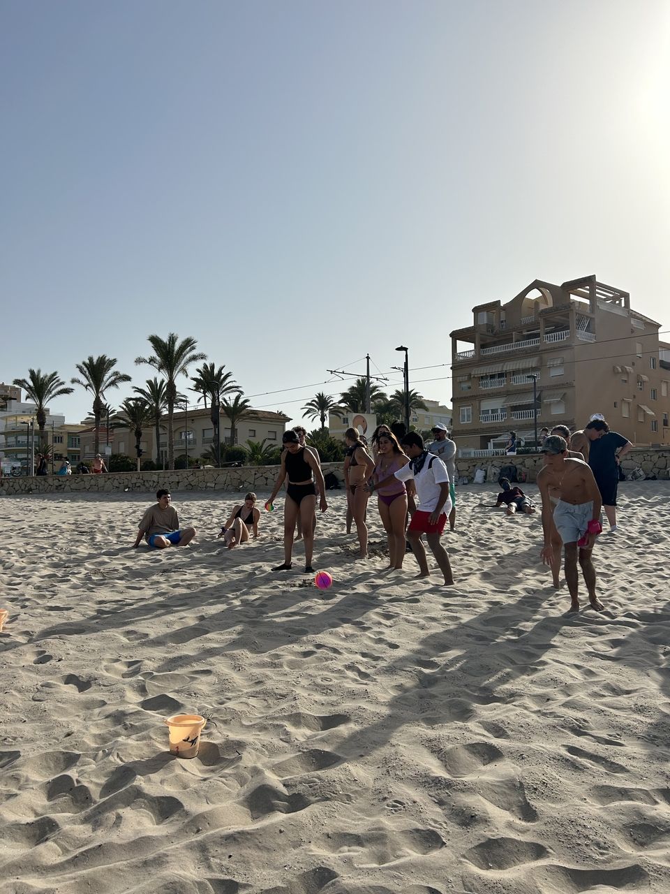 Bouncy beach basketball!