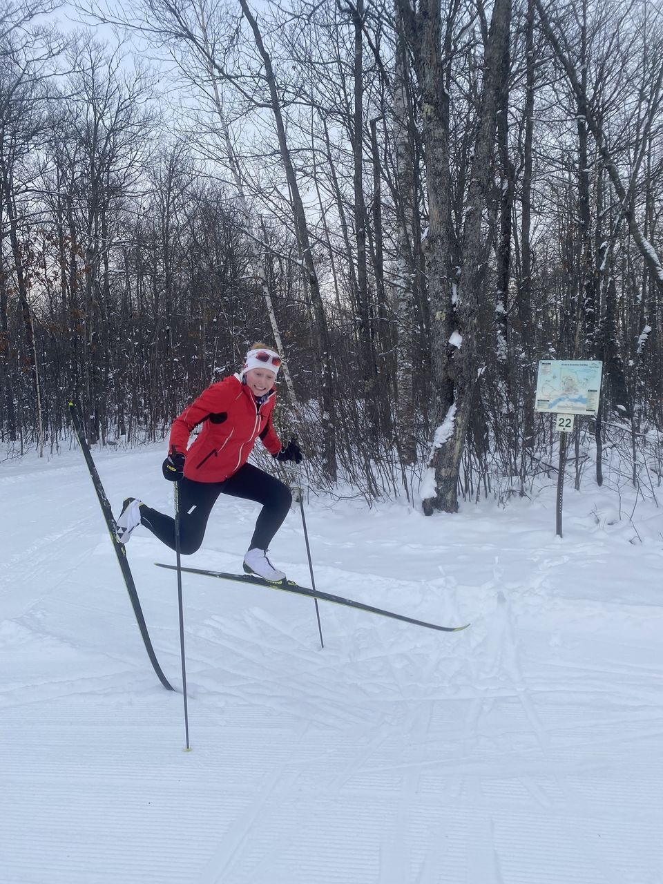 Photo of Anna cross country skiing at Giants Ridge in Biwabik, MN